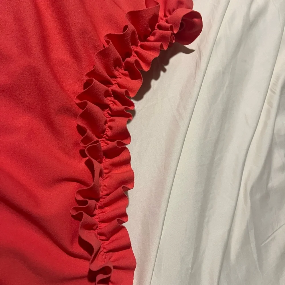 Bibi Coral Ruffle One-Shoulder Top - Picture 3 of 4